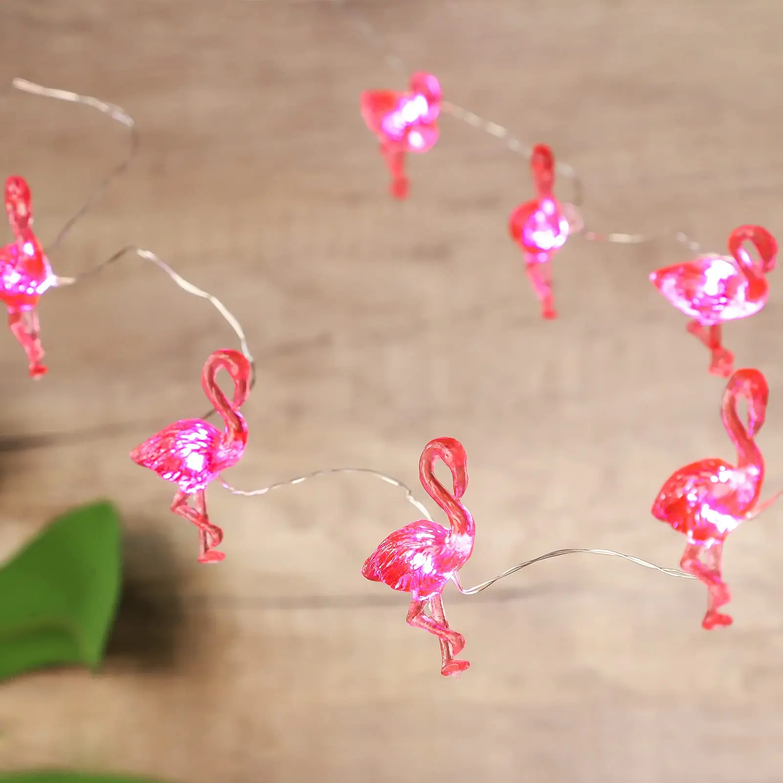 Good Supplier Battery Operated Remote Fairy Lights Decor Pink Flamingo String Lights