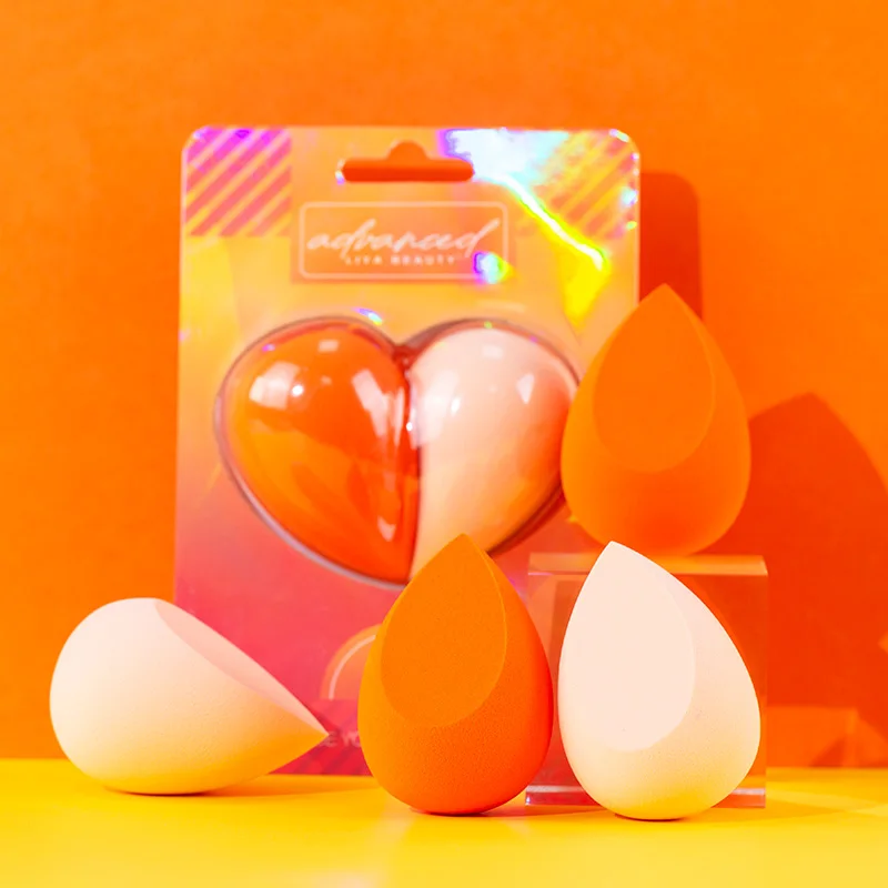 Luxury 2Pcs/set Makeup Sponge Waterdrop Oblique Makeup Sponge Facial Makeup Applicator