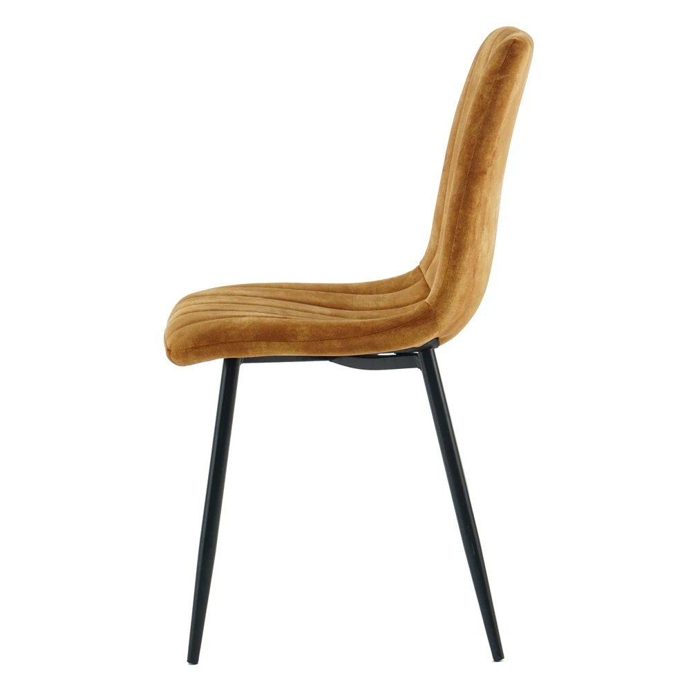 Best Quality Modern Black Painting Legs Velvet fabric Dining Room Chair