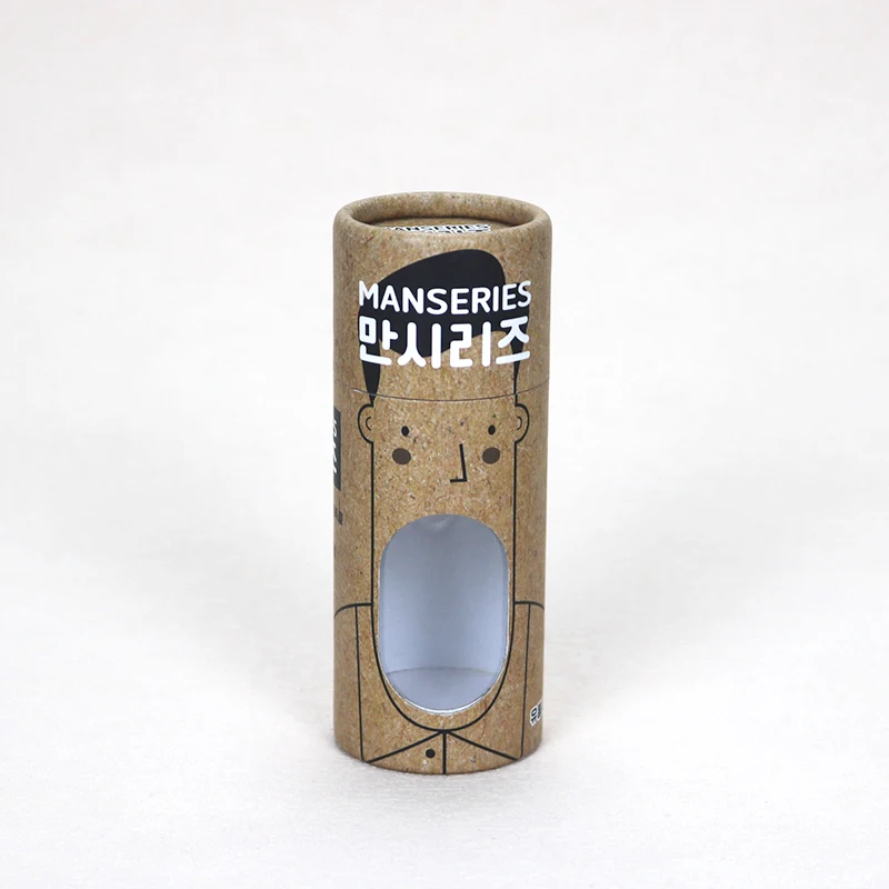 Wholesale Low Price Recyclable Printed Cylinder Kraft Packaging Paper Tube with Window
