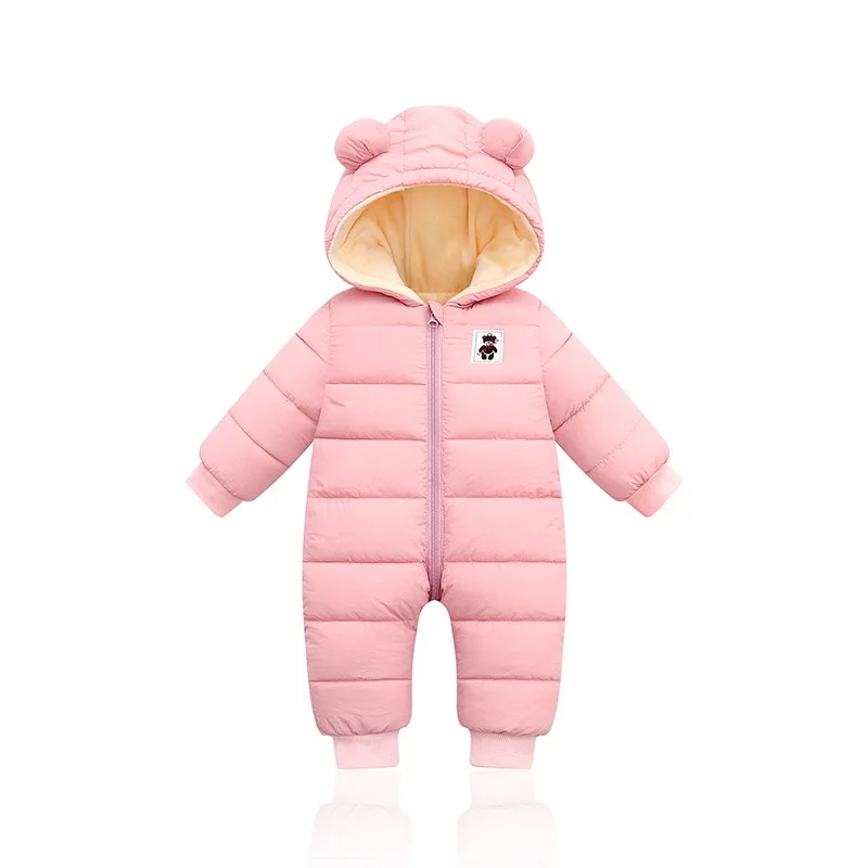 Overalls Baby Clothes Winter Plus Velvet New Born Infant Boys Girls Warm Thick Jumpsuit Hooded Outfits Snowsuit Coat Kids Romper
