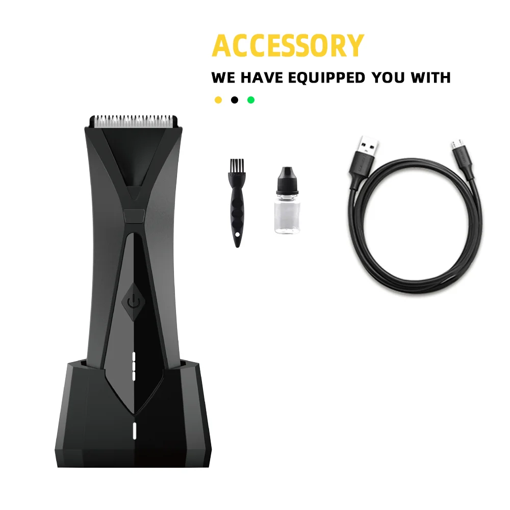 LILIPRO Professional IPX7 Waterproof Gentleman Tie Design Groin Body Hair Trimmer Type C USB Charging Electric Beard Shaver