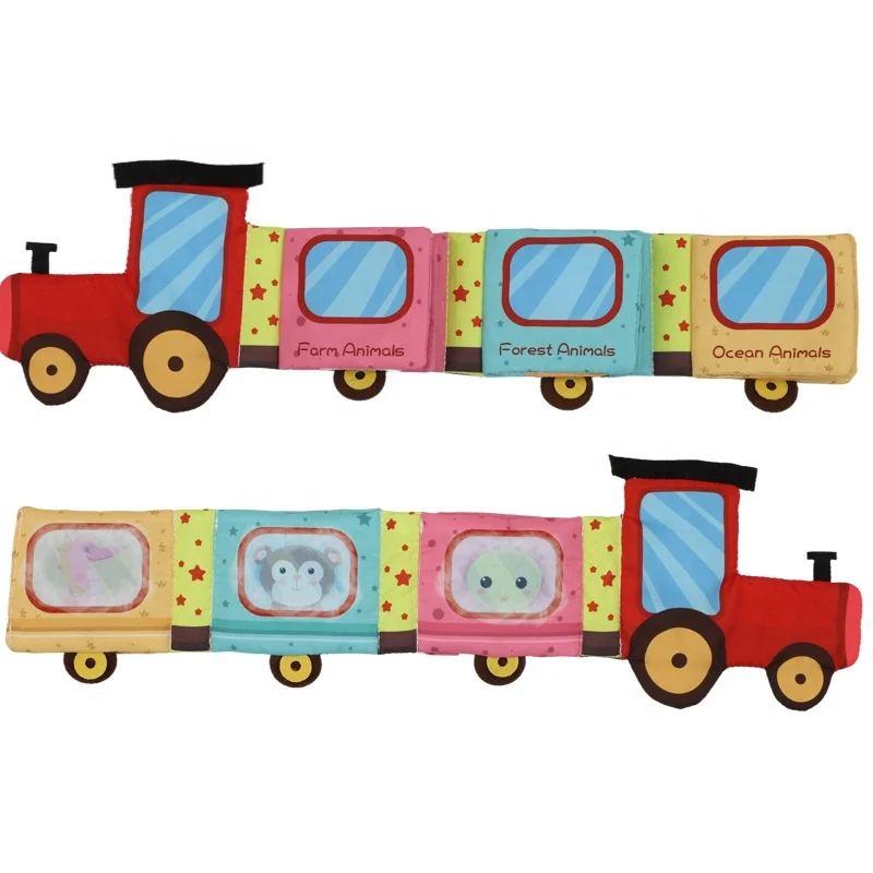 Interactive fabric ocean creatures cloth book tactile stimulation sensory development crab tail baby fabric book