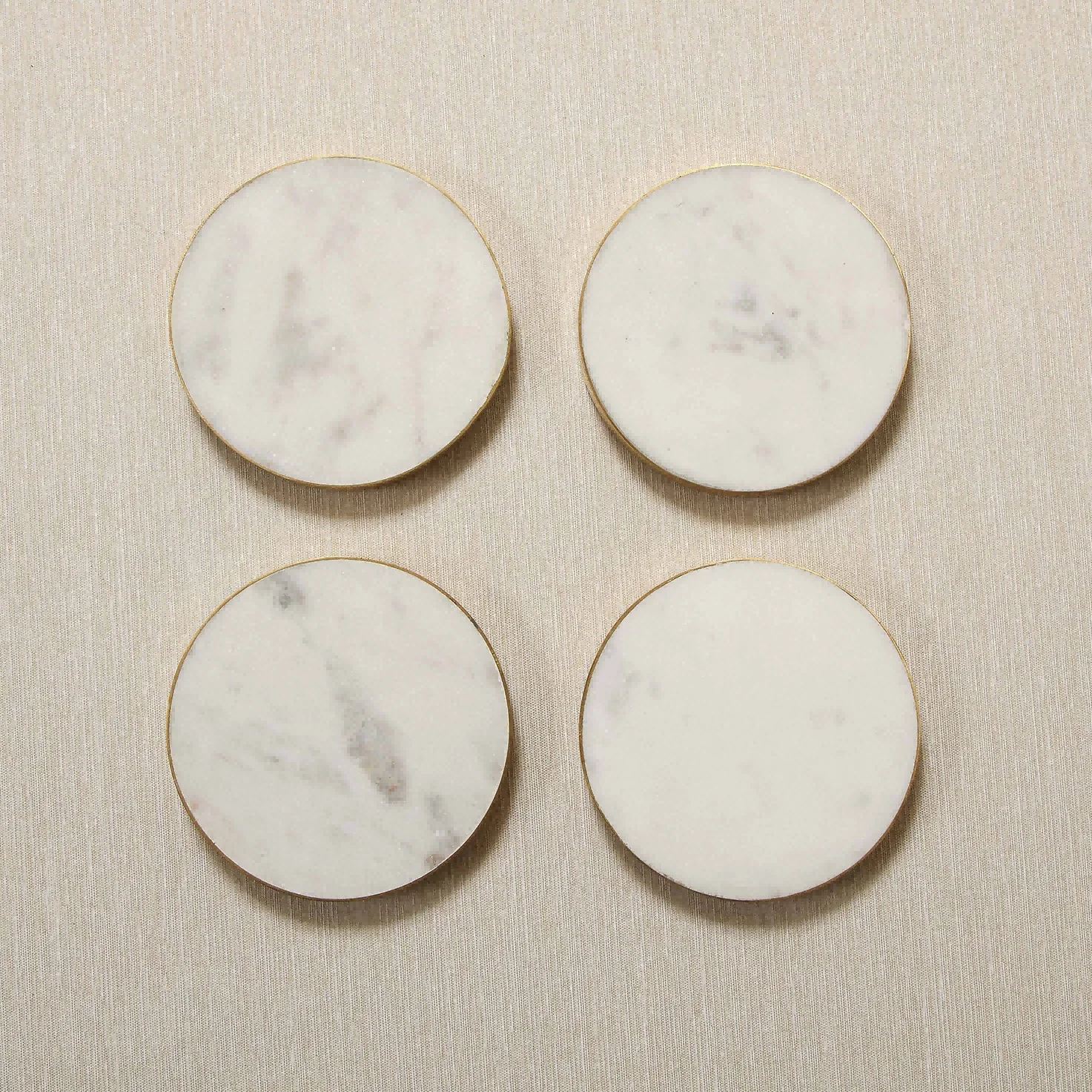Simple Phnom Penh Round Placemat Coffee Cup Mat Heat Insulation Pad Marble Set of 4 Coasters