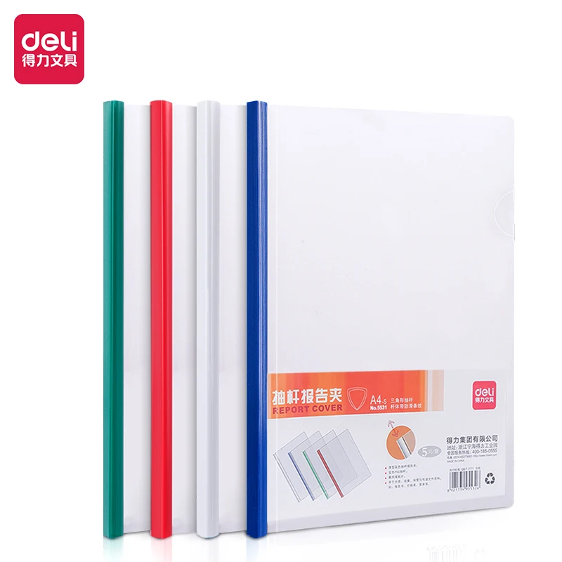 5 Pack 70 Sheet Capacity Clear Report Covers with Sliding Bars A4 Size Presentation folders Paper Binder
