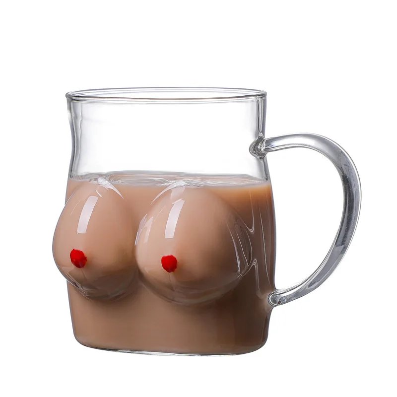 Drinking Cup Body Mug Wedding Mugs Modern Retro Cup Tea Mug Coffee with Handle Funny Glass Double Wall Glass Marble Cup Round