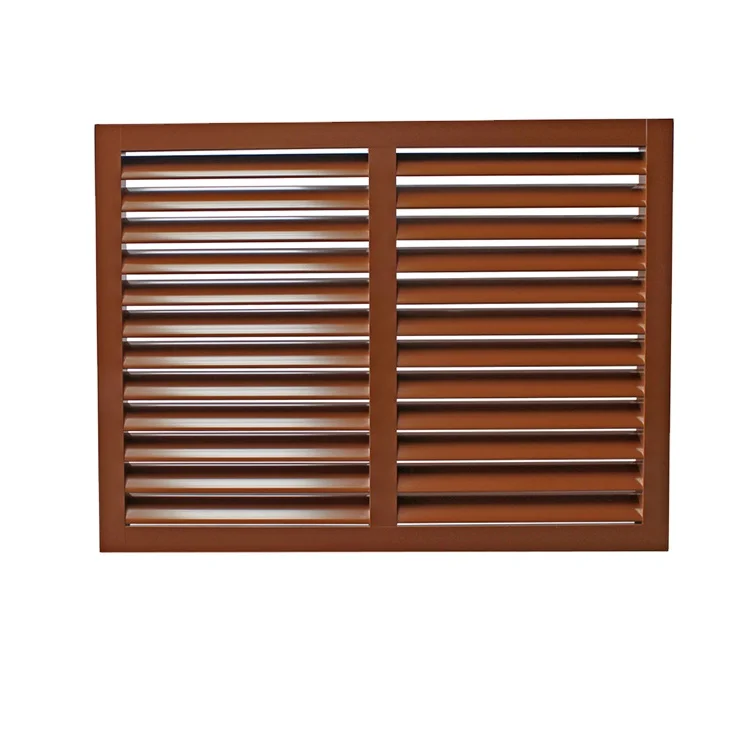 Aluminium fixed  louvre windows hurricane shutter Italy wooden color