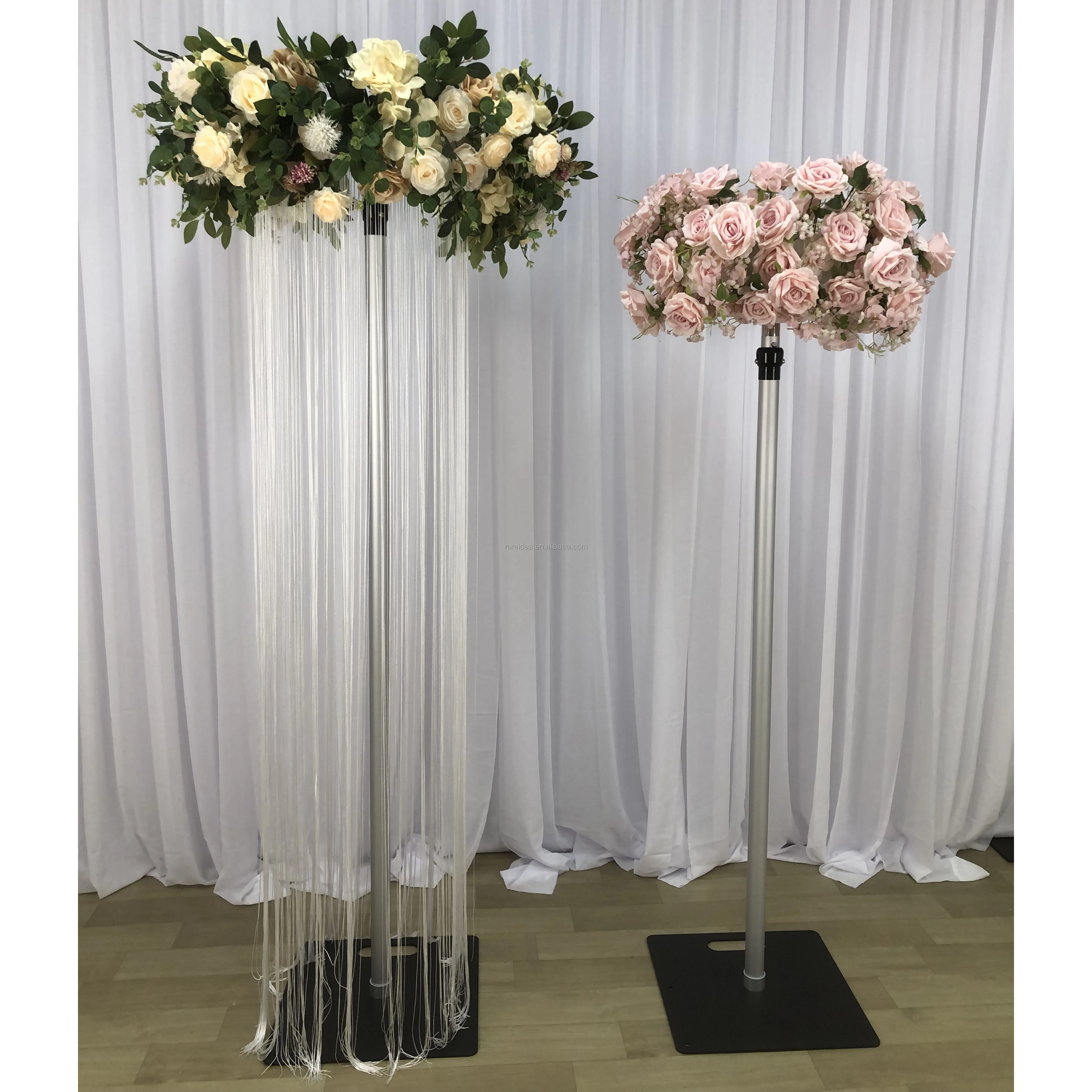Luxury Tall Adjustable Height Wedding Walkway Aluminium  Pipe And Drape Kit Metal Flower Stand  Wedding Backdrop