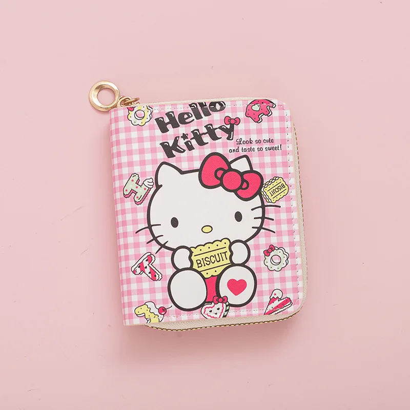 New Short Hell KT Cute Cat Purse Coin Wallets Cartoon Student Women Girls Mini Zipper Fancy Hello KT PU Wallets