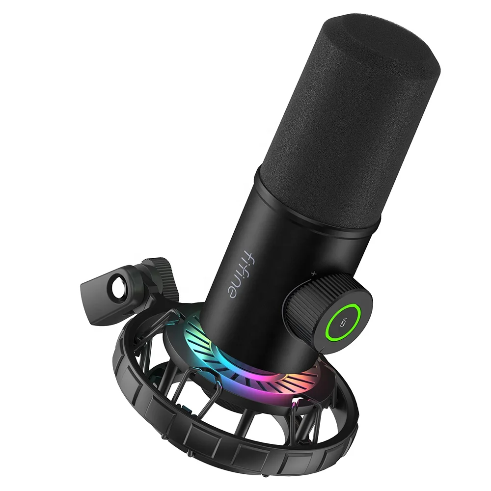 Fifine K658 Podcast записывающий Микрофон Студийный компьютерный игровой микрофон профессиональный динамический USB RGB