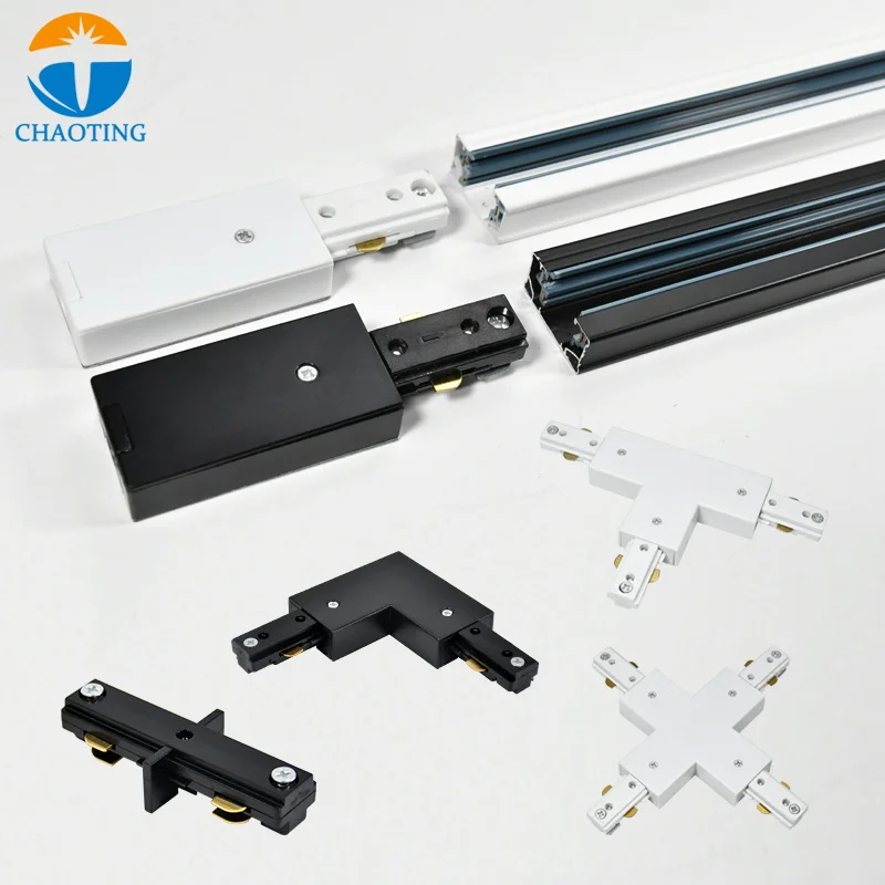 Cheap Price Removable Suspended Black 3 Circuit Phase Accessories Dimmable Adapter Led Lighting Rail System For Track Lights