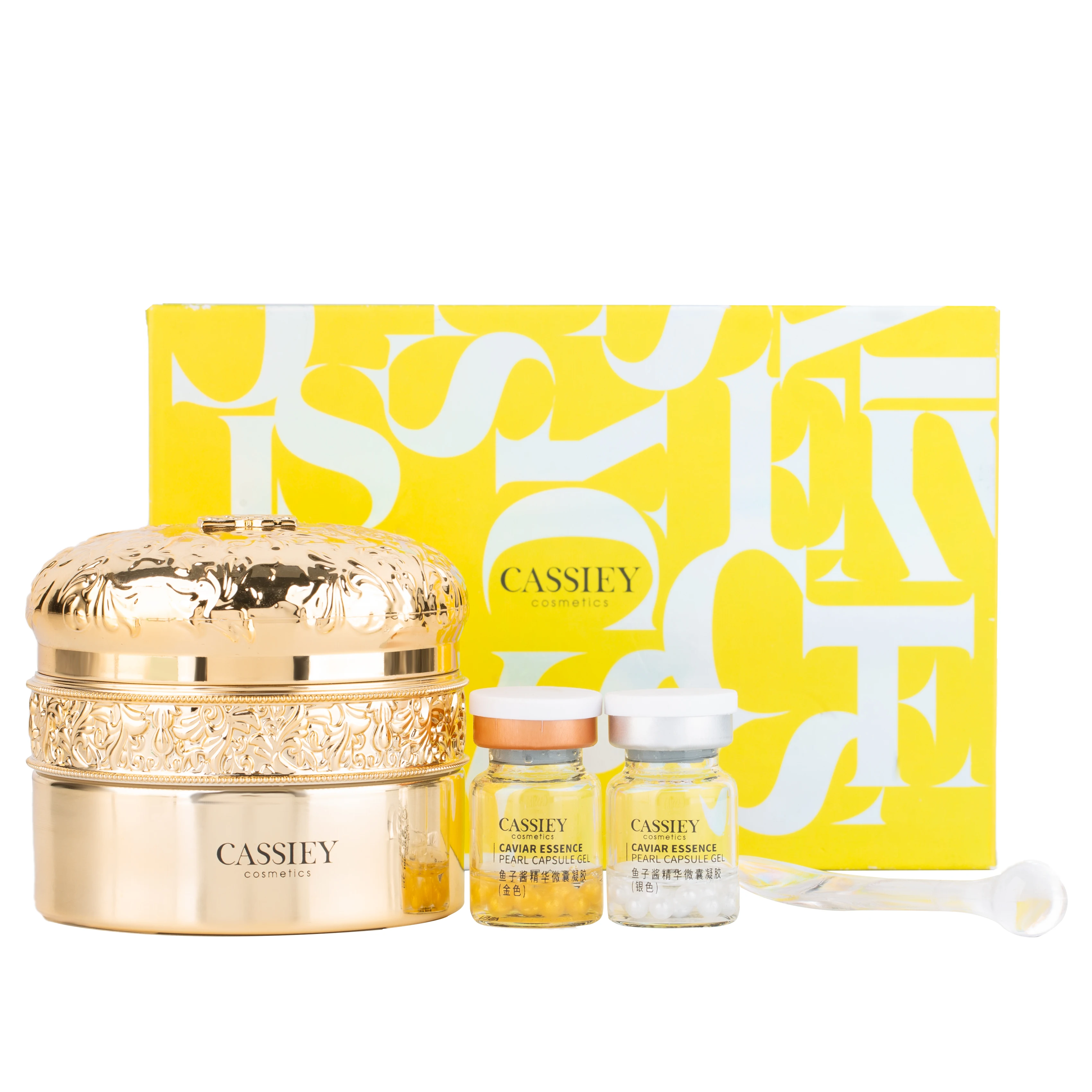 Private Label Korean Gold Caviar Jania Rubens Extract Anti Wrinkle Aging Firming Skin Care Set Face Care Kit Facial Day Cream