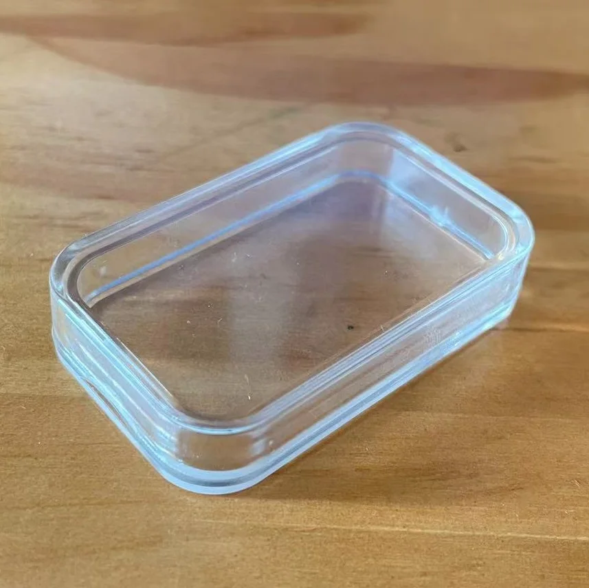 In Stock High Quality Transparent Rectangle Clear Acrylic Gold Silver Bar Case Slab Coin Capsules for Coin Silver Bar Collection