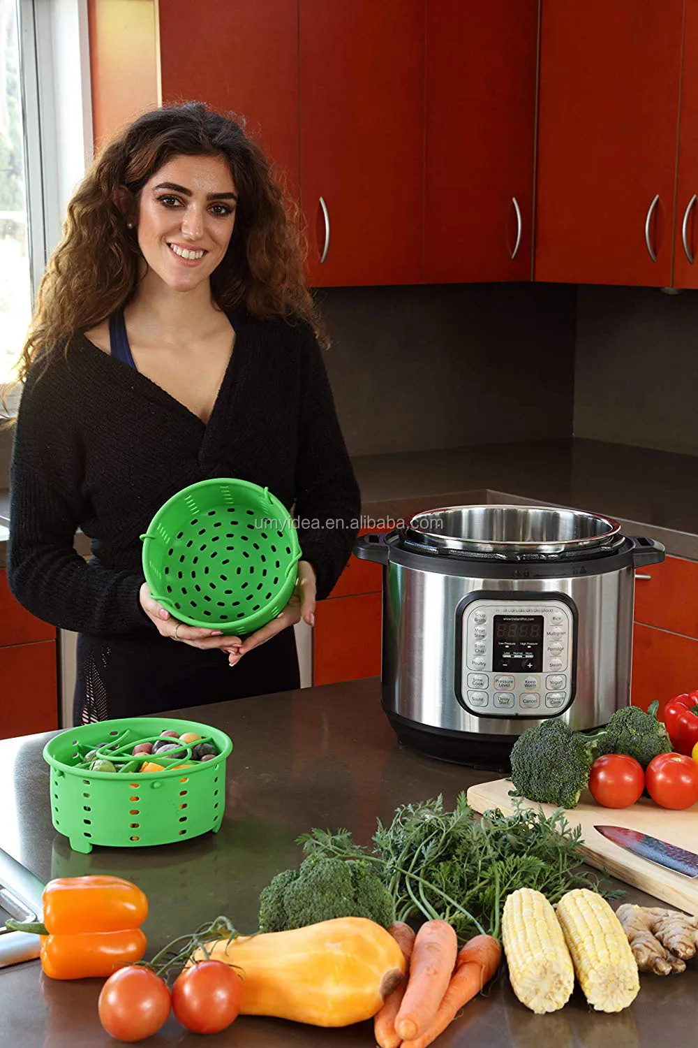 Новинка 2019 скороварка силиконовая корзина для приготовления еды яиц пароварка мгновенной плиты кастрюля 5qt 6qt 8qt