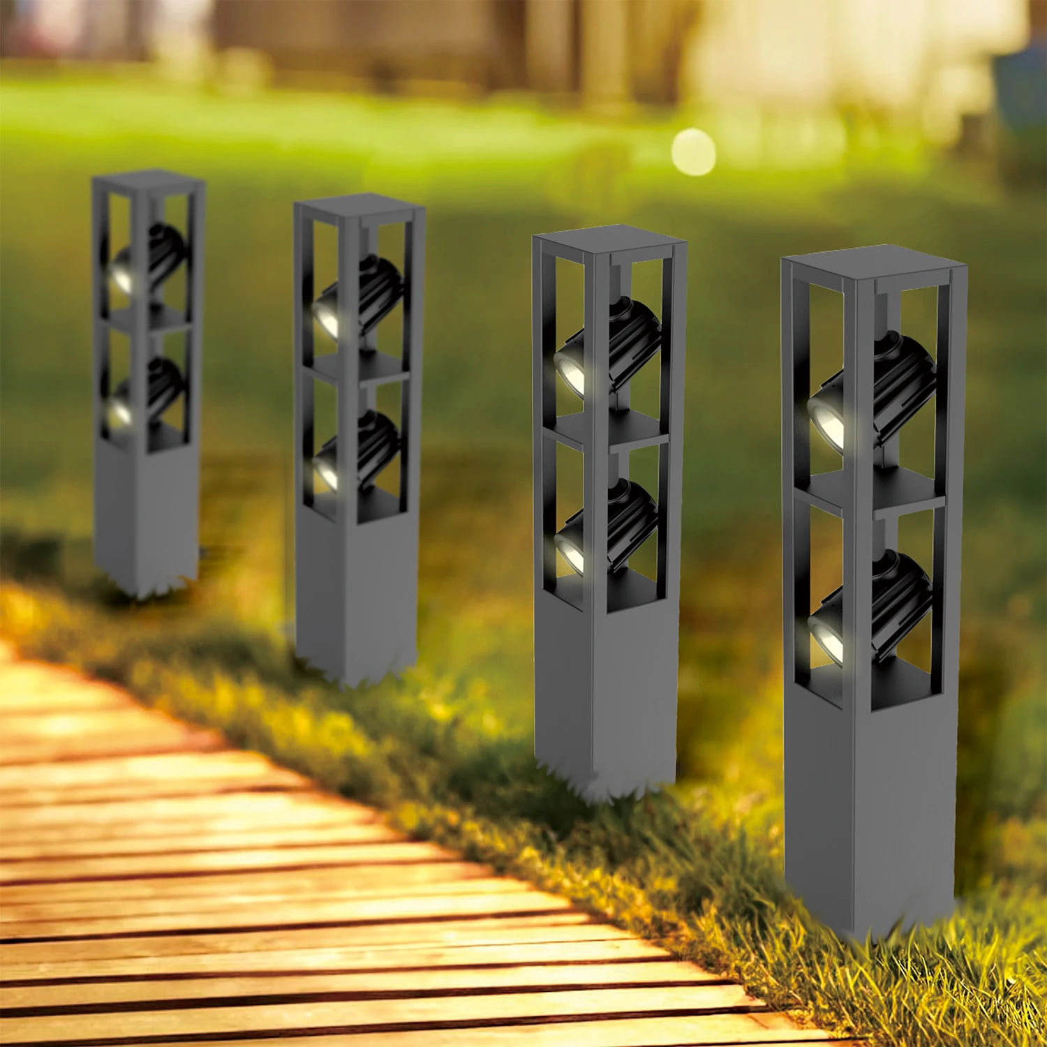 DAWN outdoor waterproof 50cm 60cm height lawn lamp posts solar garden light decor bollard led light 12v stainless steel