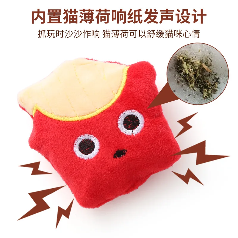 Jiefan toy plush cute food shape containing catnip sound paper self hi relief nibbling pet supplies