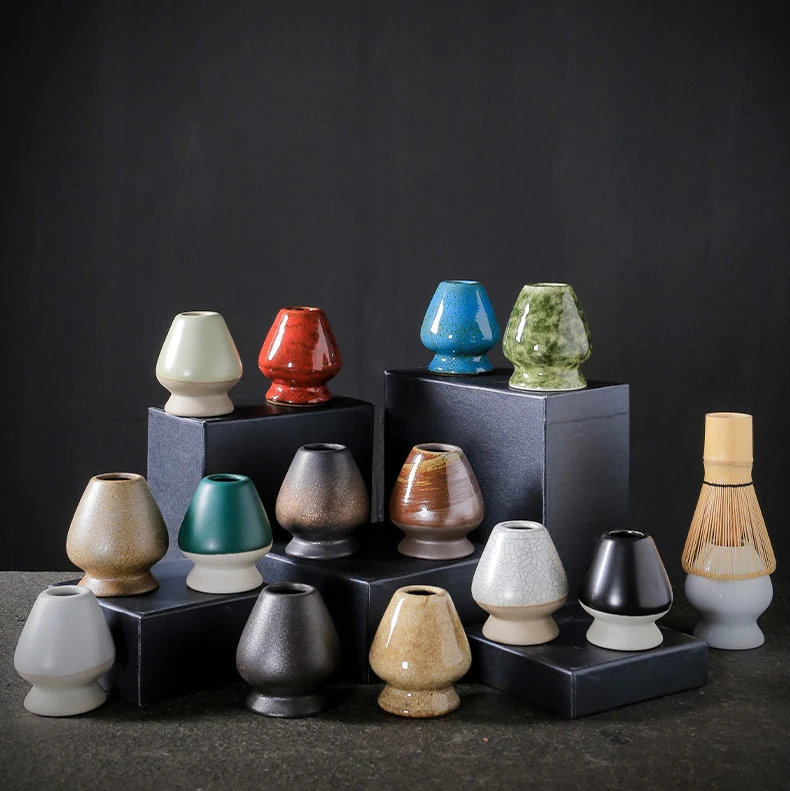 Japanese Ceramic Matcha Tea Whisk Rest Holder Bamboo Chasen Stand for Travel for Coffee and Drinkware Wholesale Available