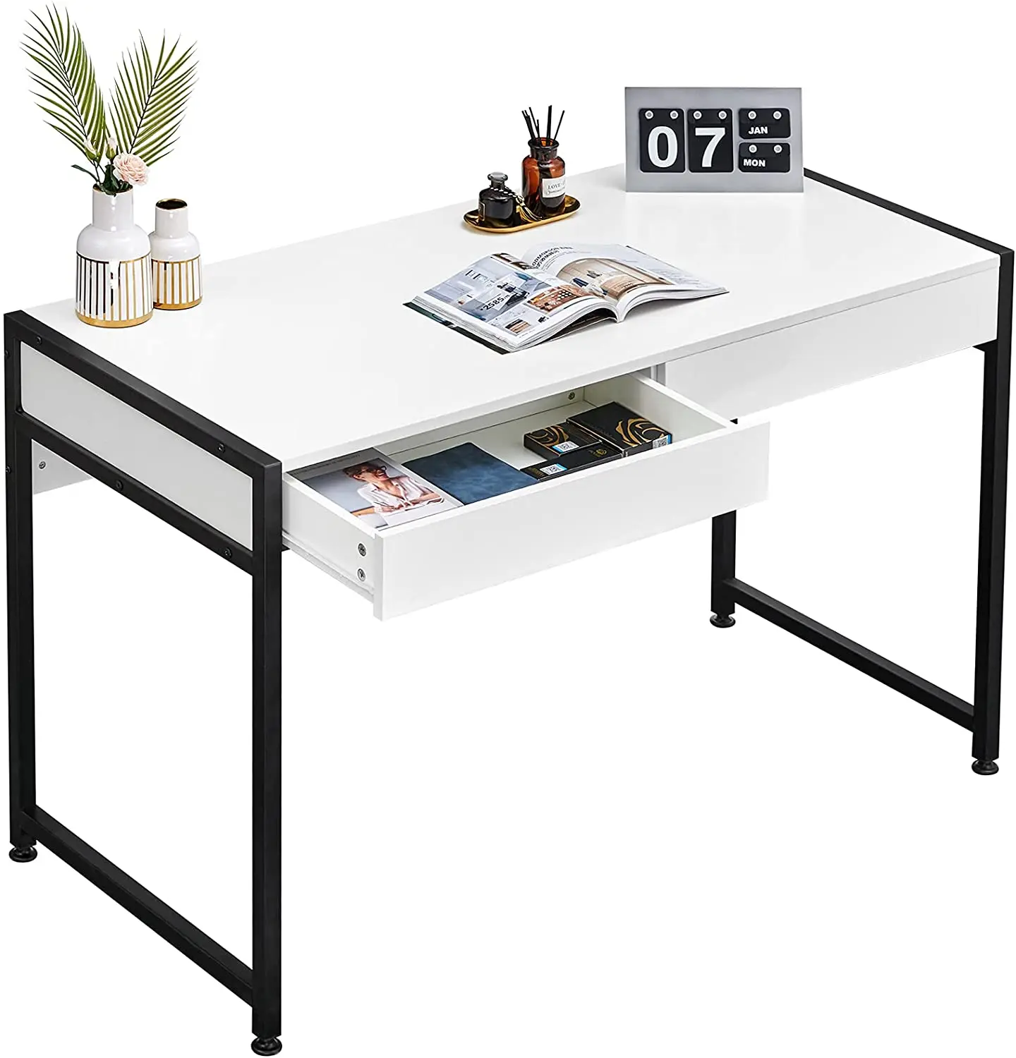 Modern Stylish Home Office Desk Make-Up Vanity Table with 2 Storage Drawers