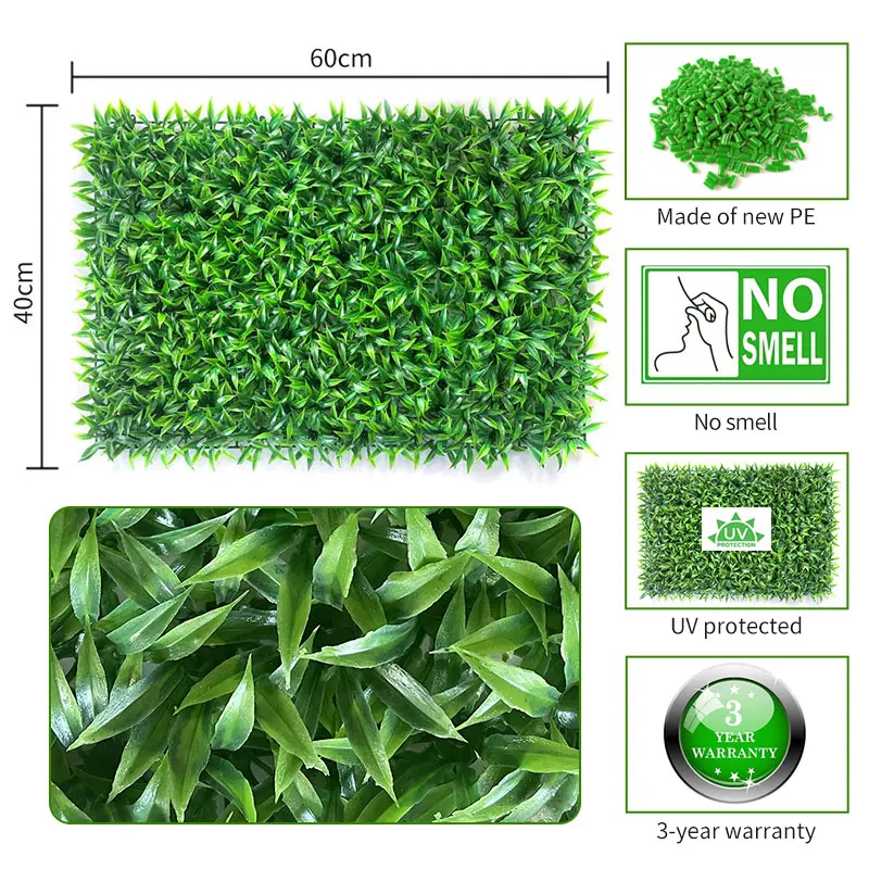 Outdoor Grass Wall Green Panel Wholesale 40*60CM Artificial Grass wall