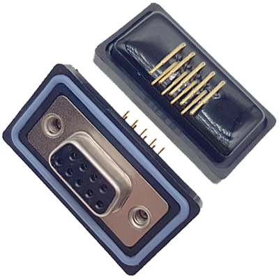 Professional Manufacturer of Waterproof D-SUB 9P Female 90Degree DIP Connector IP67