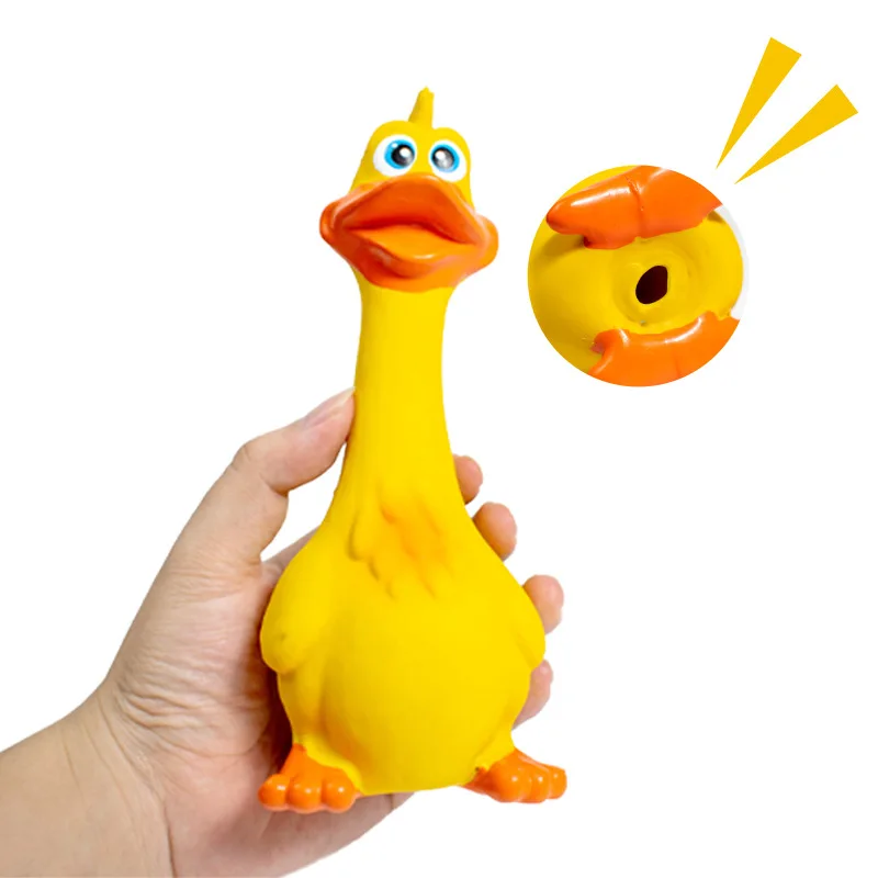 Pet latex toys Squeaky standing chicken big-billed duck latex vocalizing bite-resistant grinding teeth cleaning toys