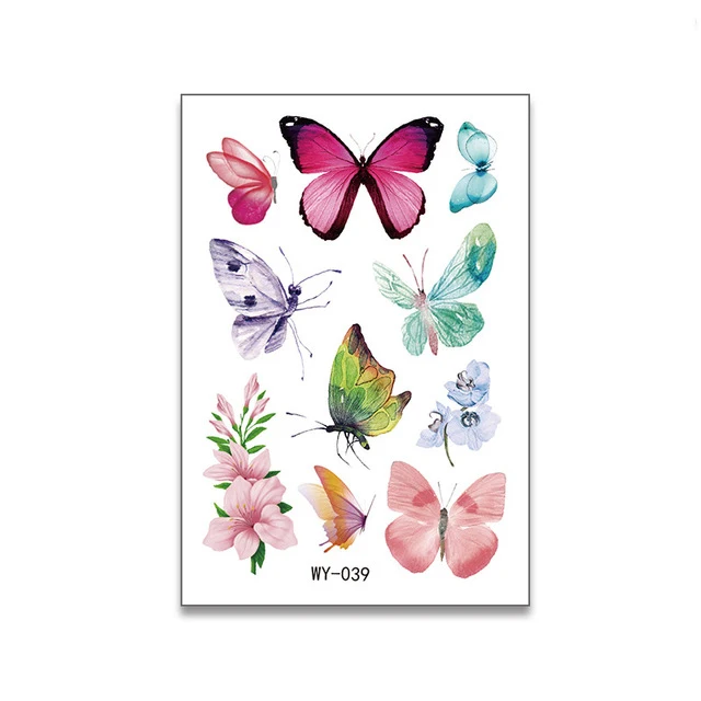 Colourful Waterproof Ink Printing 3D Butterfly Tattoo Sticker