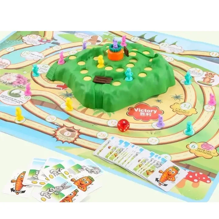2022 toy board game bunny cross country chess rabbit competitive trap challenge desktop game interactive toy for kids