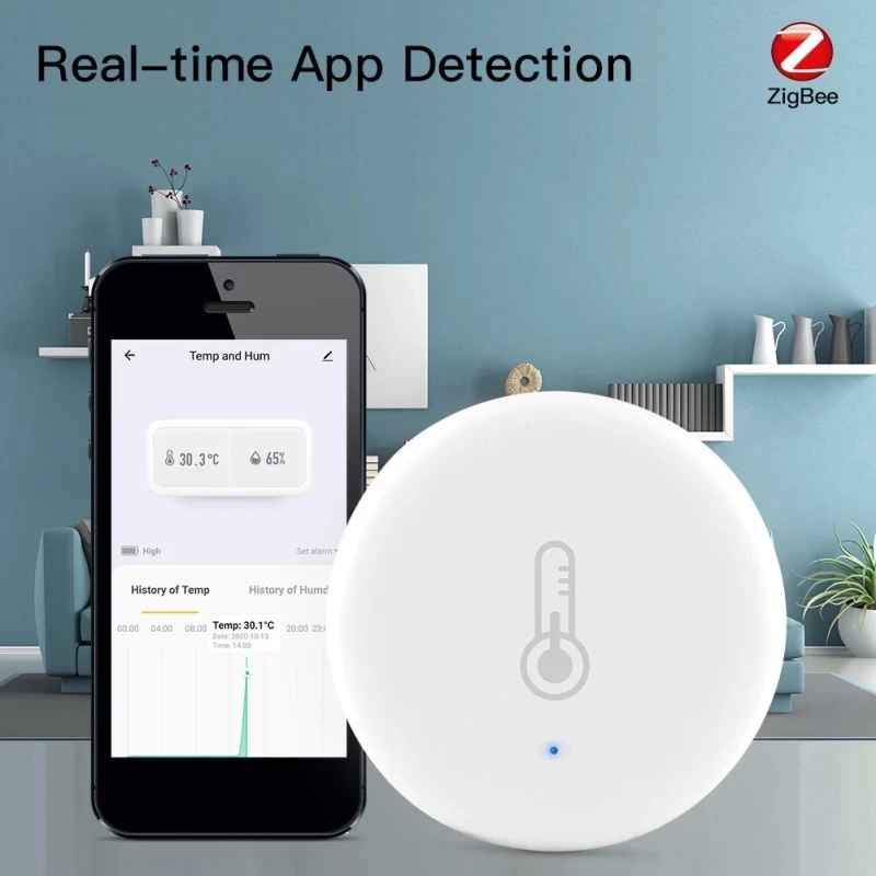 Tuya/SmartLife App ZigBee Smart Temperature And Humidity Sensor Work With Zigbee Hub Via Alexa Google Home Smart Home Dropship