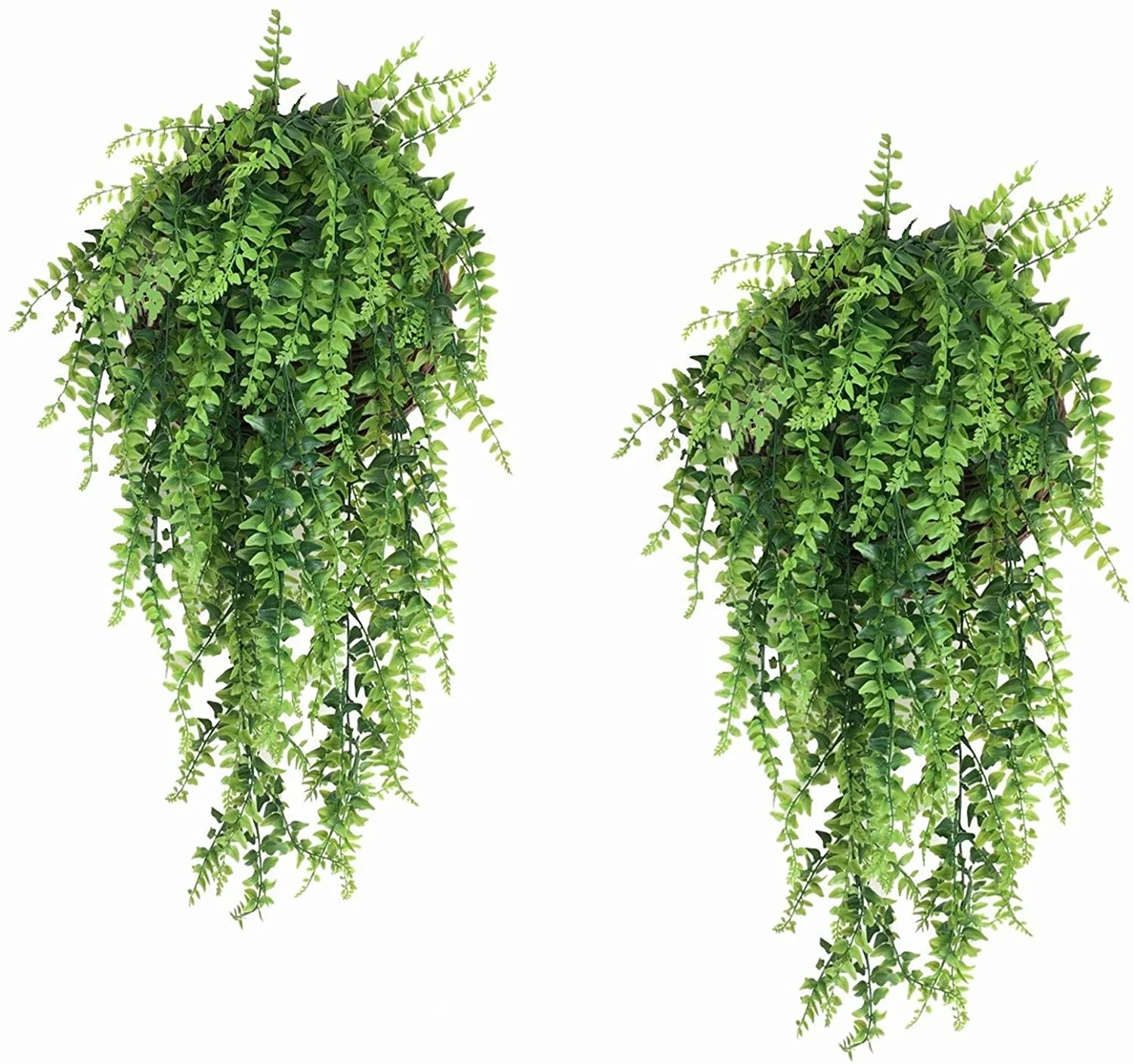 
2Pack Artificial Plants Vines Ferns Persian Rattan Hanging Plant Boston Fern Flowers Vine Outdoor Plastic Plants for Wall Decor 