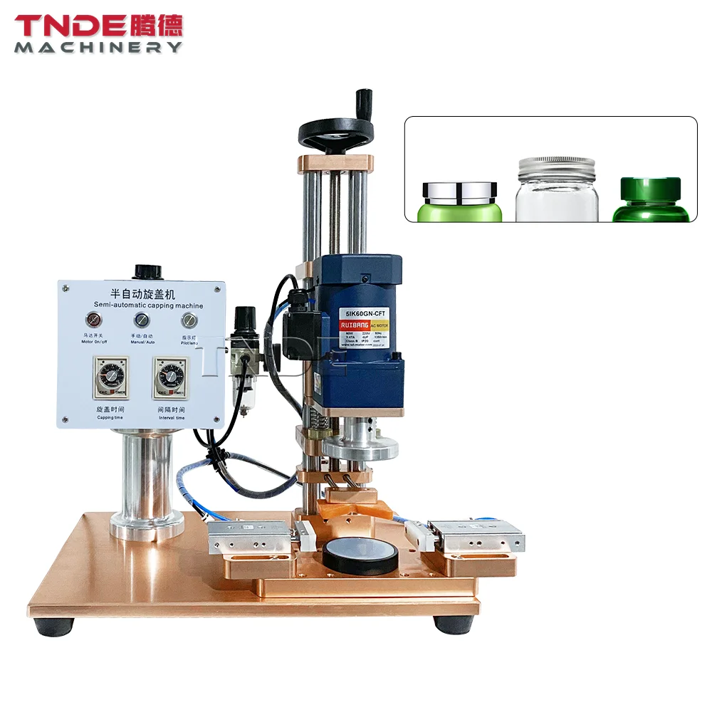 Guangzhou TNDTE Automatic Clamping Bottles Gass Jar Bottle Capping Machine Jam Ketchup Chilli Sauce Sealer