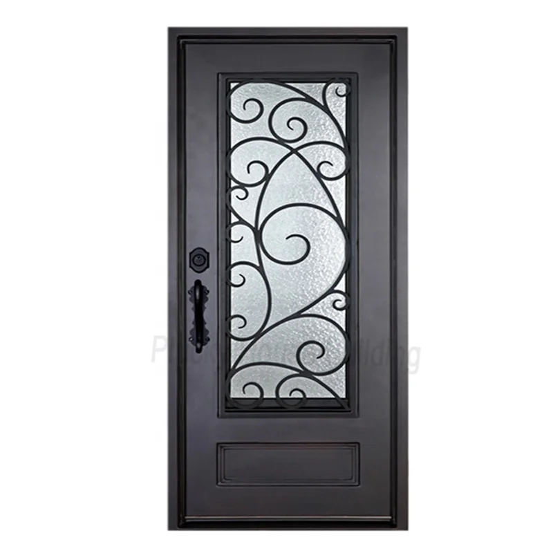 Hot Sale French Design Wrought Iron Front Main Gate Door For Exterior