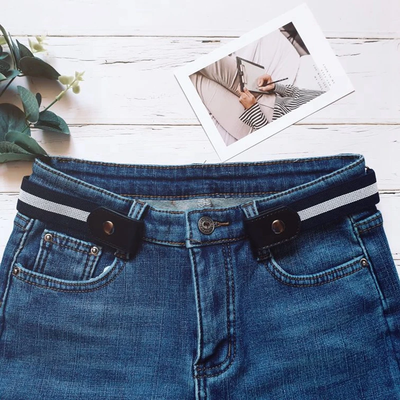 Womans Buckle-Free Jeans Pants No Buckle Stretch Elastic Waist Belts for Men Women Invisible Belt DropShipping