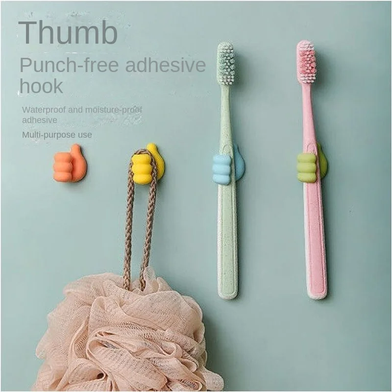 Wholesale Cute Thumb Hooks Wire Organizer Wall Hooks Hanger Strong Wall Storage Holder For Kitchen Bathroom