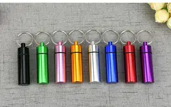 Mini Pill Container Keychain Waterproof Aluminum Medicine Pill Box Case Metal Holder
