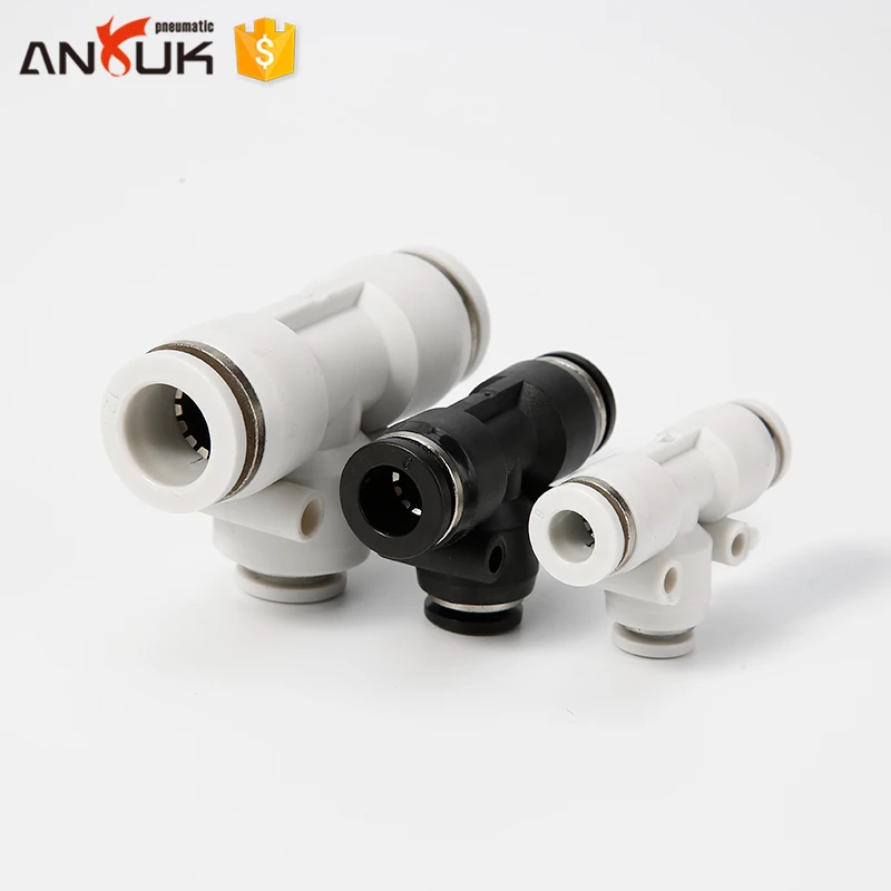 ANRUK PEG pneumatic 3 way air tube connector plastic quick one touch tee fitting