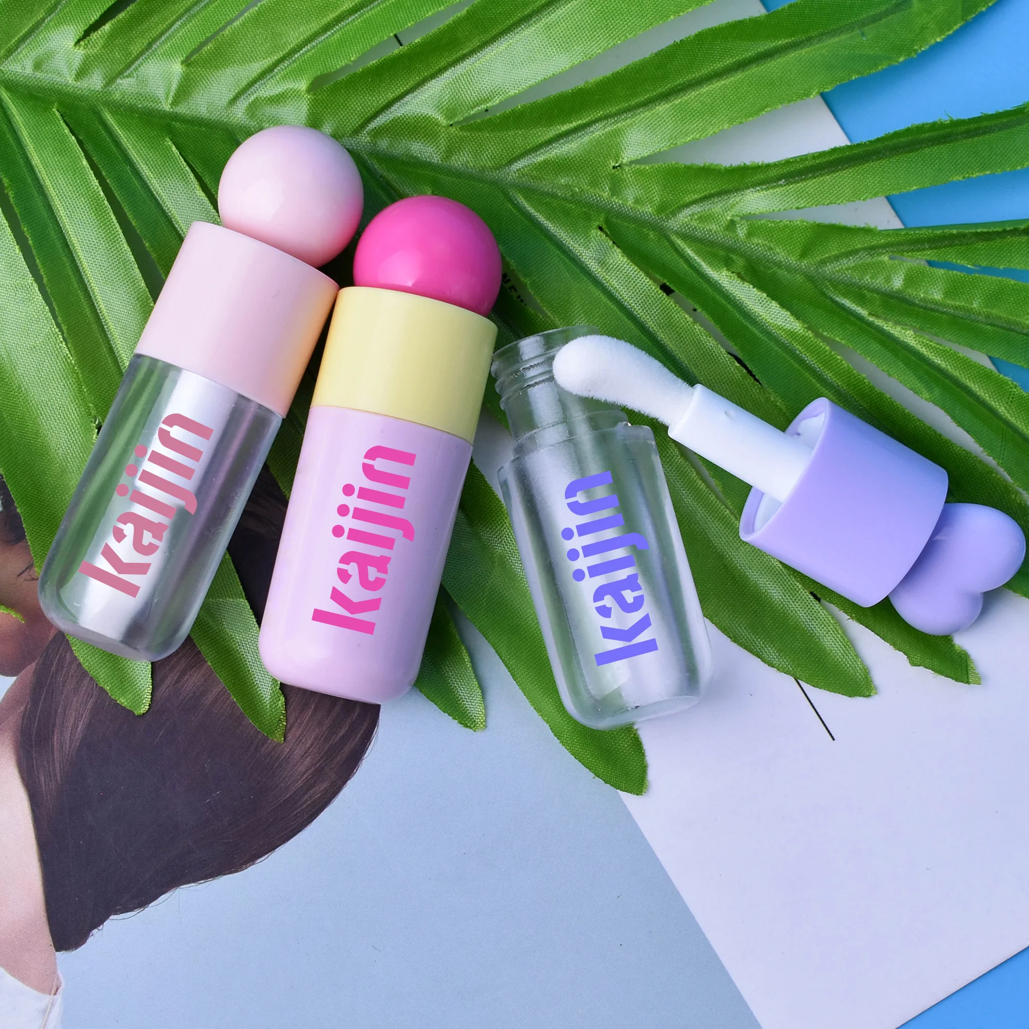 Cosmetic Popular Bulk Order Plastic Lip Balm and Lipgloss Case Two Tone Two Colors Lip Cream Tube Packaging