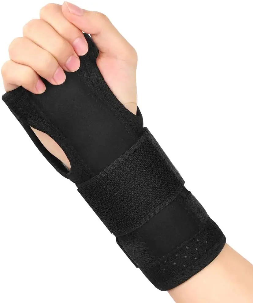 Wholesale Popular Adjustable Wrist Stabilizer Splint Carpal Tunnel Wrist Brace Support with Detachable Metal BLACK OEM C