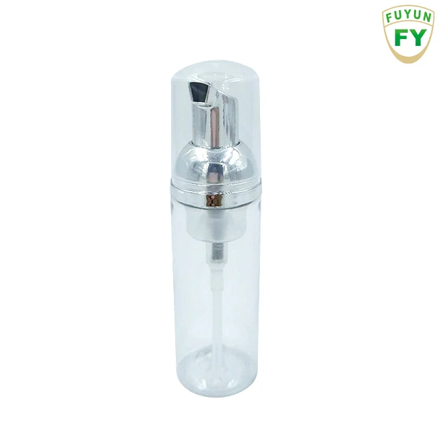 Fuyun Ready to Ship Pet Empty Foaming Soap Pump Bottle Silver Rose Gold Cosmetics Cleanser Foam Pump Bottle 50ml