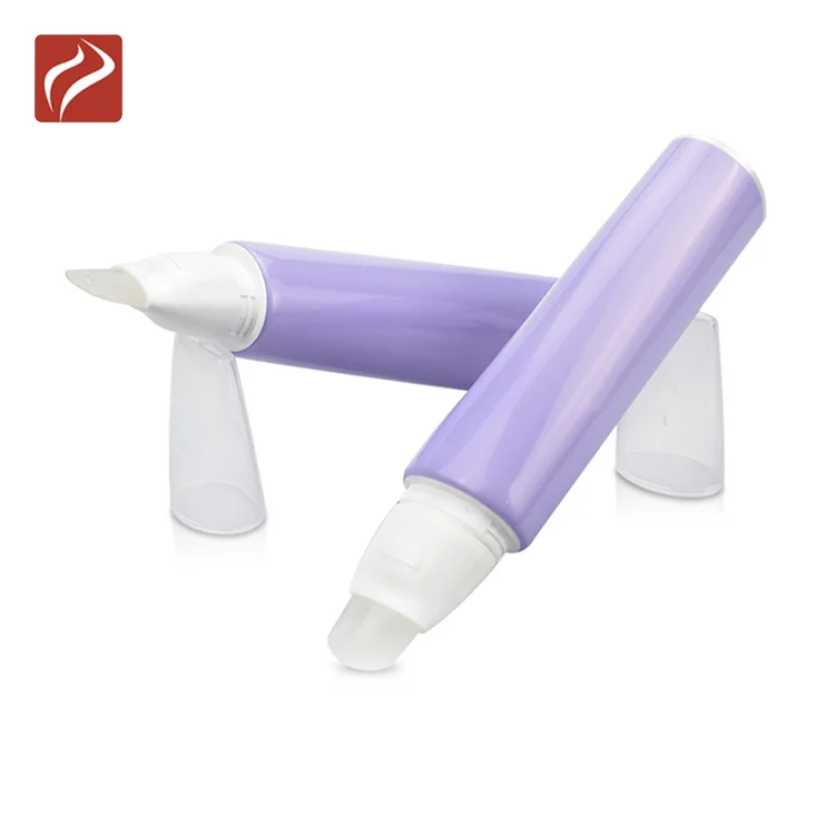 Cosmetic Lip Balm Packaging Oval Silicone Applicator Tip Lip Balm Lip Gloss Plastic PE Squeeze Tube Container