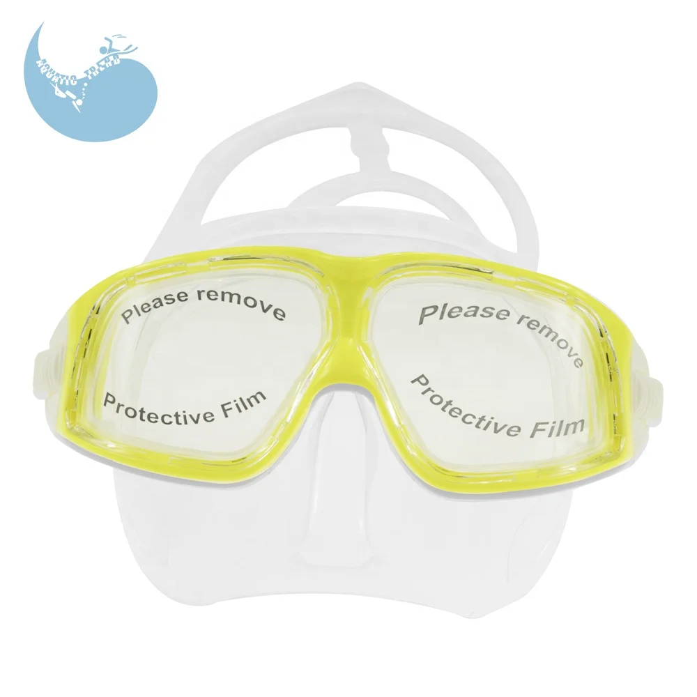 professional safety anti burst swim snorkel scuba dive goggles with nose pocket top silicone freediving mask
