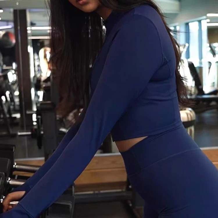 F230519 Custom Women Outdoor Fitness 3 Piece Tracksuits Yoga Sets Sports Wear Yoga Crop Tops Zip up Jacket High Waist Shorts Set