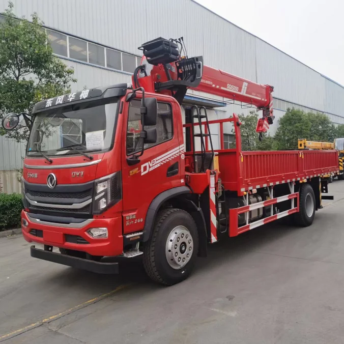 DFAC Mini Knuckle Boom Truck Mounted Crane Outrigger New Condition 1-60 Ton Loading Capacity Weichai Engine Liyuan Construction