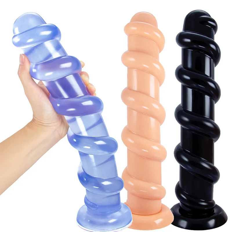 Huge Threaded Dildos with Suction Cup Stimulate Vagina Anus Big Butt Plug Soft Anal Dilator Sex Toys for Men Women