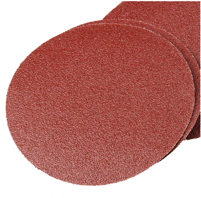 Porous 6 inch round sand paper red yellow purple abrasive sanding disc for car