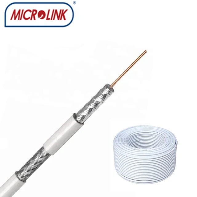 Microlink Best Quality RG6 Coax Cable 75-5 & 75-3 Efficient Flexible RG58 RG59 RG6 RG11 Coaxial Cable
