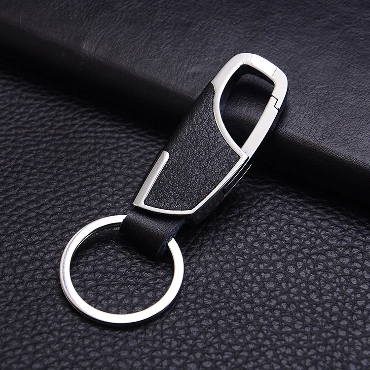 Personalized men car genuine durable luxury custom logo pu leather key ring