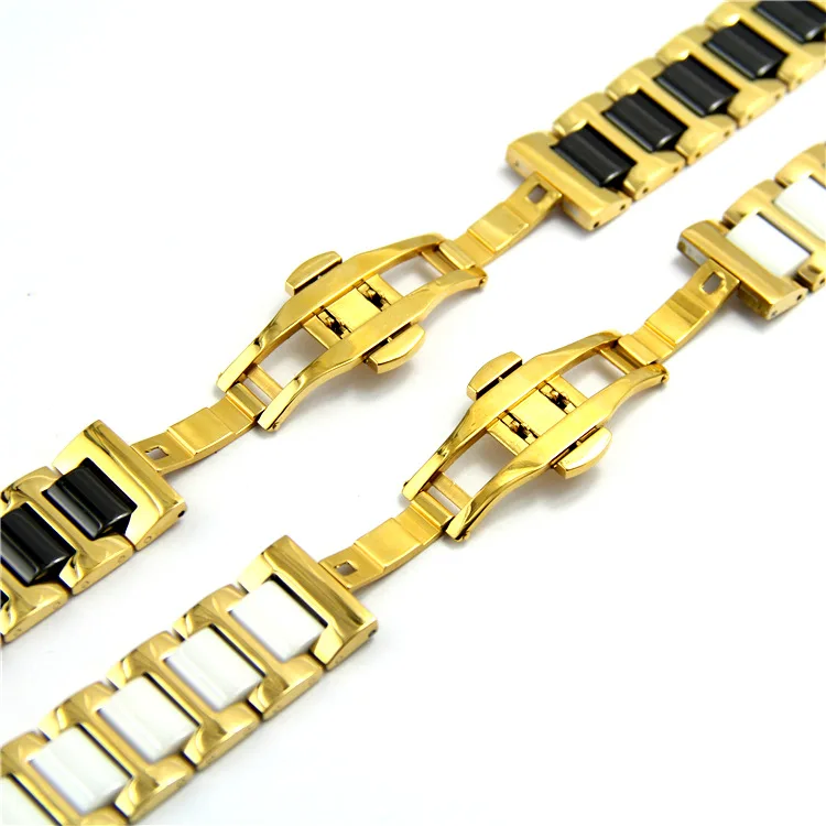 14mm 16mm 18mm 20mm 22mm Quick Release Butterfly Buckle Deployment Clasp Stainless Steel Ceramic Bracelet Watch Strap Band