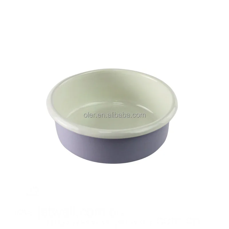 Wholesale Tableware Enamel Food Plate Set Customized Round Metal Plate Baking Dish for Food