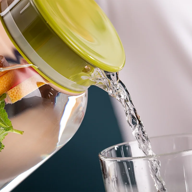 Trusted Supplier DELI 1800ml 60.87oz Modern Heat Resistant Water Drinking Glass Pitcher Juice Jug With