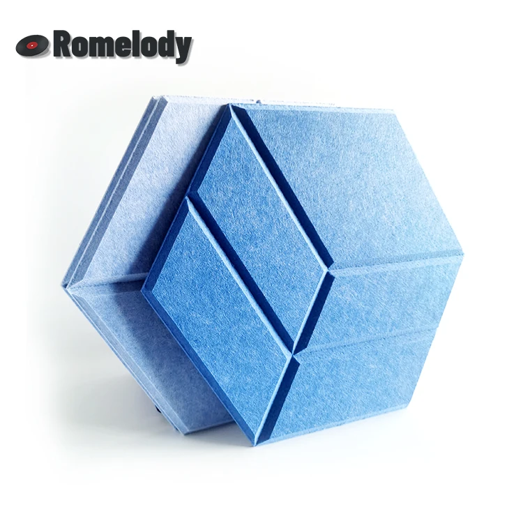 High Quality Hotel Only Fire-retardant 100% Pet Material Material Hexagon Acoustic Panel